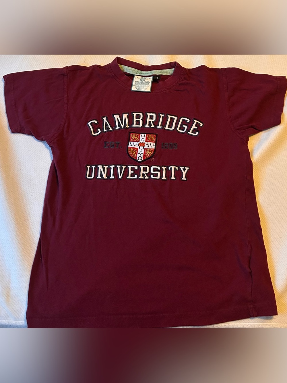 Cambridge University Short Sleeve Tee - Maroon